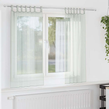 Vidaxl gordijnen voile met lussen 2 st 140x175 cm lichtgrijs