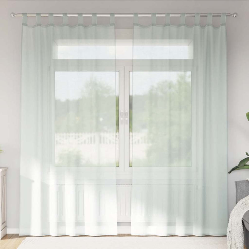 Load image into Gallery viewer, Vidaxl gordijnen voile met lussen 2 st 140x225 cm lichtgrijs
