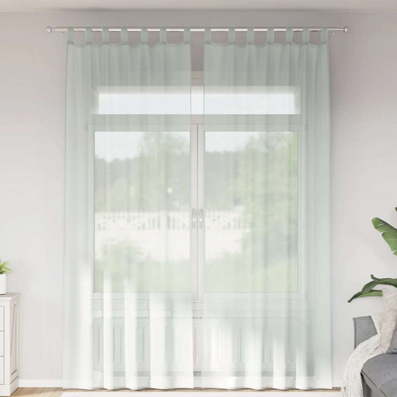 Load image into Gallery viewer, Vidaxl gordijnen voile met lussen 2 st 140x260 cm lichtgrijs
