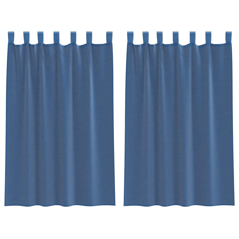 Load image into Gallery viewer, Vidaxl gordijnen voile met lussen 2 st 140x175 cm koningsblauw
