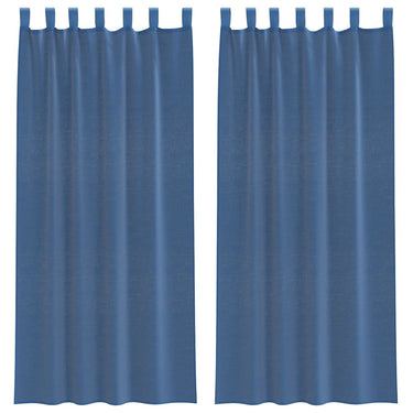 Vidaxl gordijnen voile met lussen 2 st 140x225 cm koningsblauw