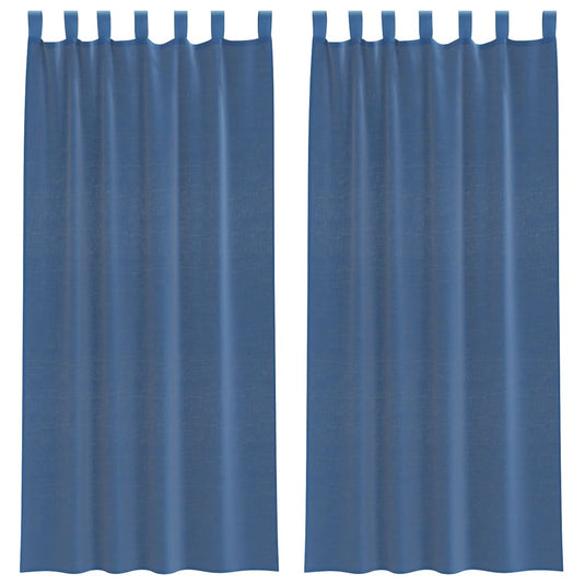 Vidaxl gordijnen voile met lussen 2 st 140x225 cm koningsblauw