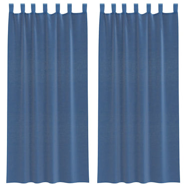Vidaxl gordijnen voile met lussen 2 st 140x245 cm koningsblauw
