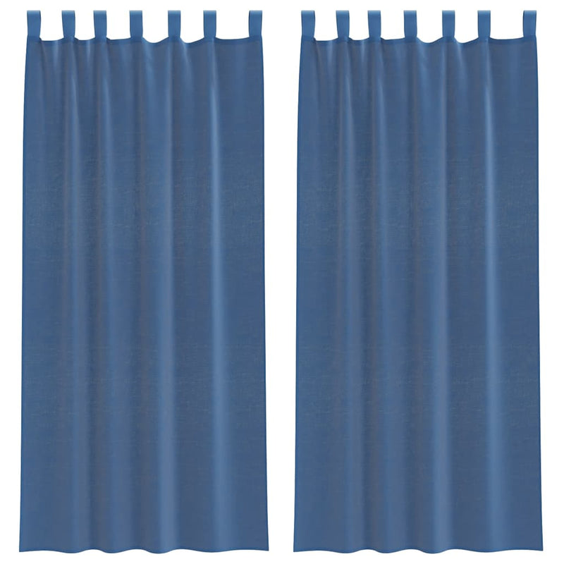 Load image into Gallery viewer, Vidaxl gordijnen voile met lussen 2 st 140x245 cm koningsblauw
