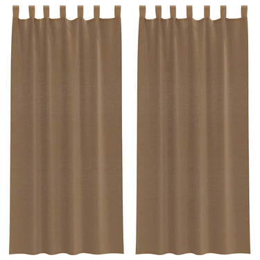 Vidaxl gordijnen voile met lussen 2 st 140x225 cm lichtbruin