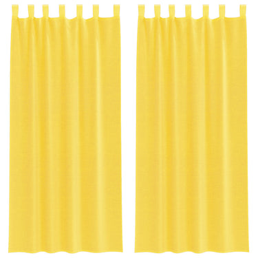 Vidaxl gordijnen voile met lussen 2 st 140x225 cm geel
