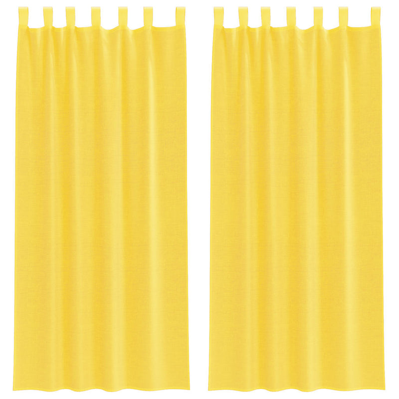 Load image into Gallery viewer, Vidaxl gordijnen voile met lussen 2 st 140x225 cm geel
