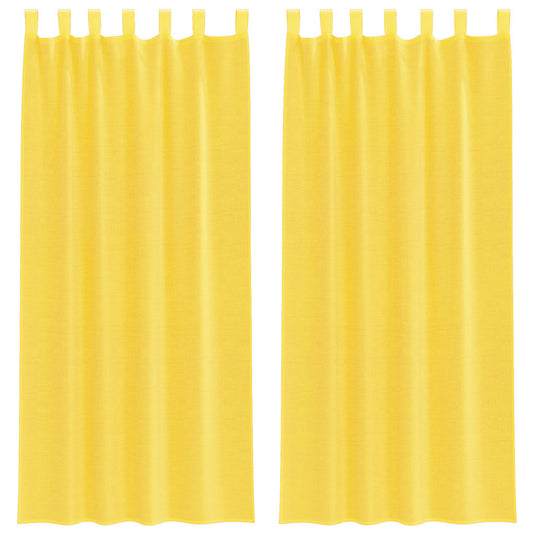 Vidaxl gordijnen voile met lussen 2 st 140x225 cm geel