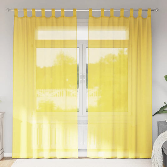 Vidaxl gordijnen met lussen 2 st 140x245 cm geel
