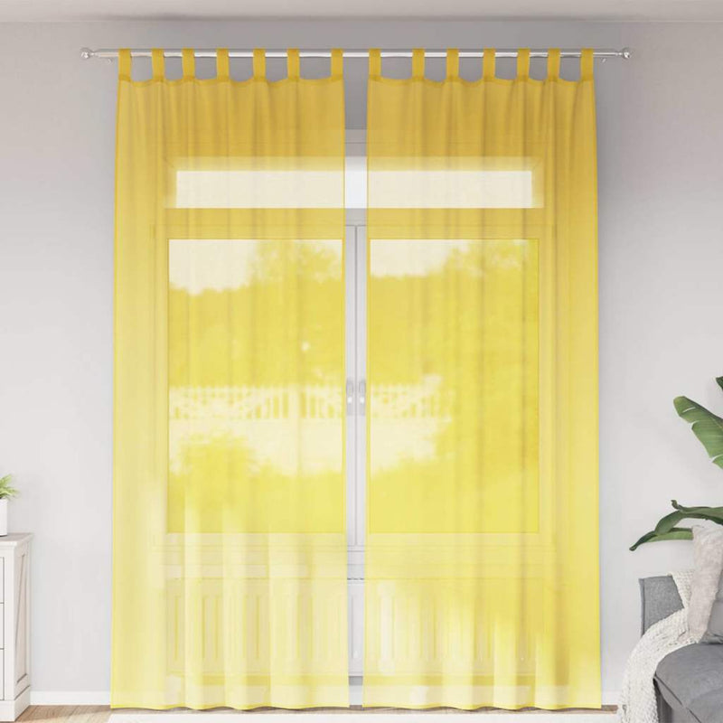 Load image into Gallery viewer, Vidaxl gordijnen met lussen 2 st 140x260 cm geel
