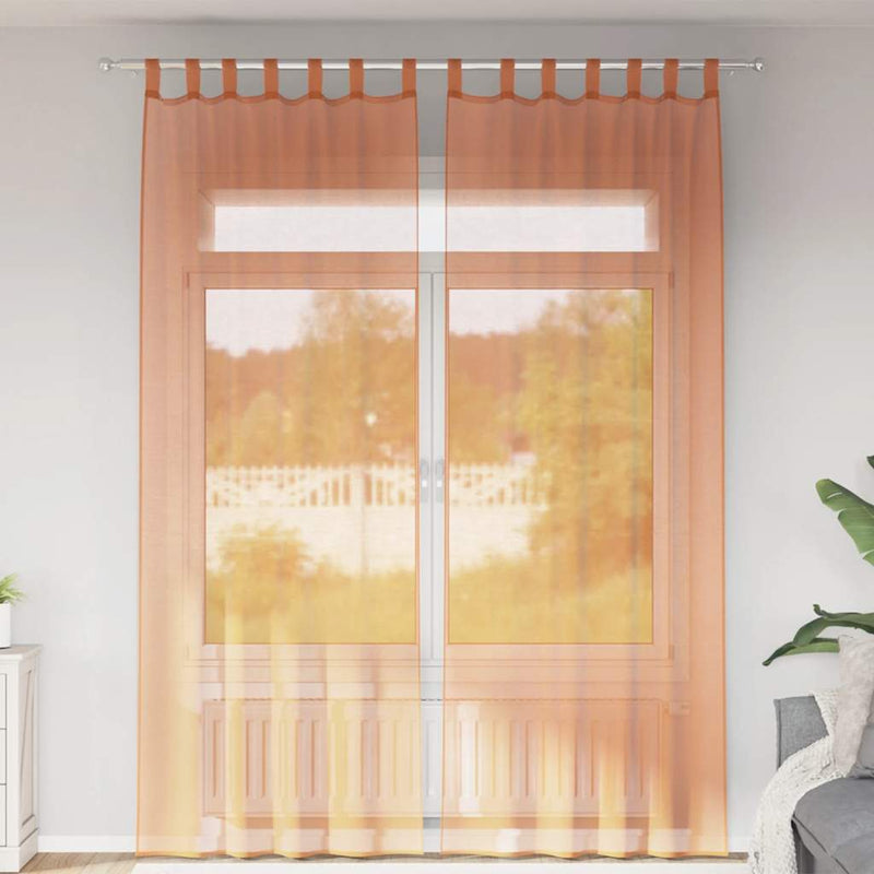 Load image into Gallery viewer, Vidaxl gordijnen met lussen 2 st terracotta 140x260 cm
