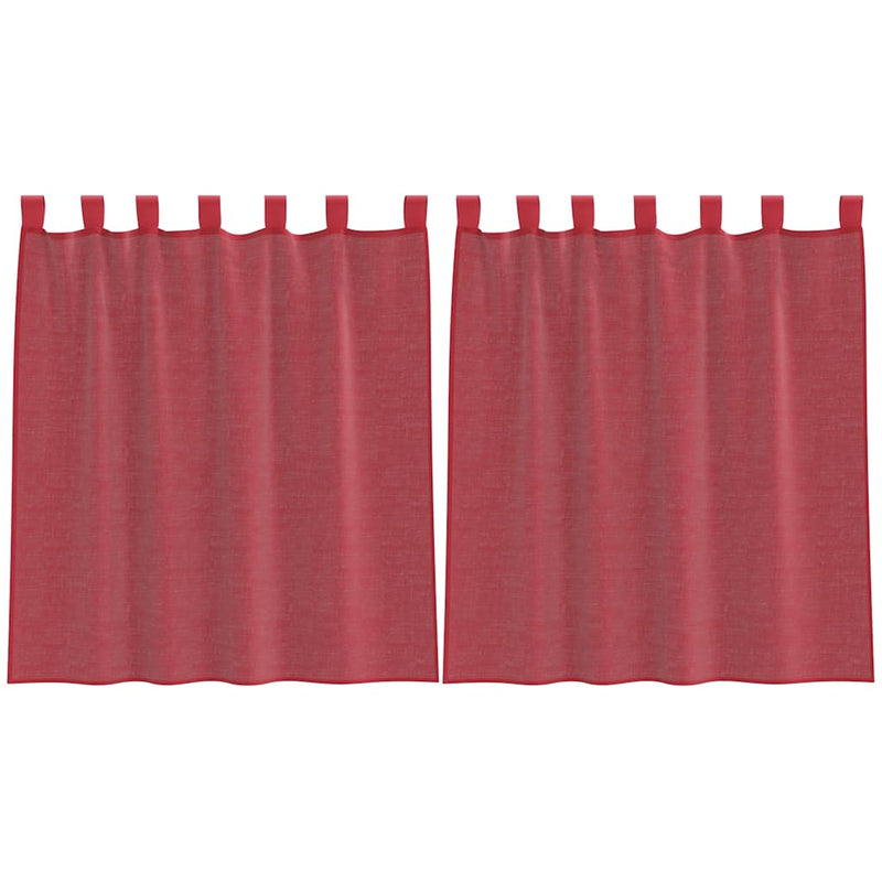 Load image into Gallery viewer, Vidaxl gordijnen voile met lussen 2 st 140x140 cm wijnrood
