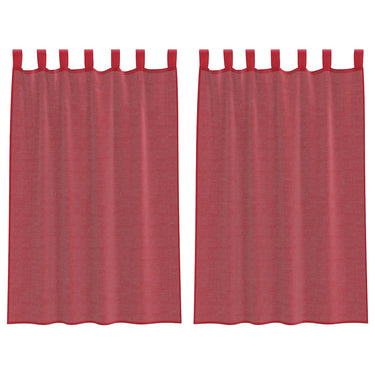 Vidaxl gordijnen voile met lussen 2 st 140x175 cm wijnrood
