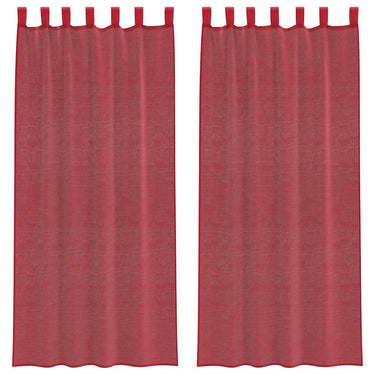 Vidaxl gordijnen met lussen 2 st 140x245 cm wijnrood