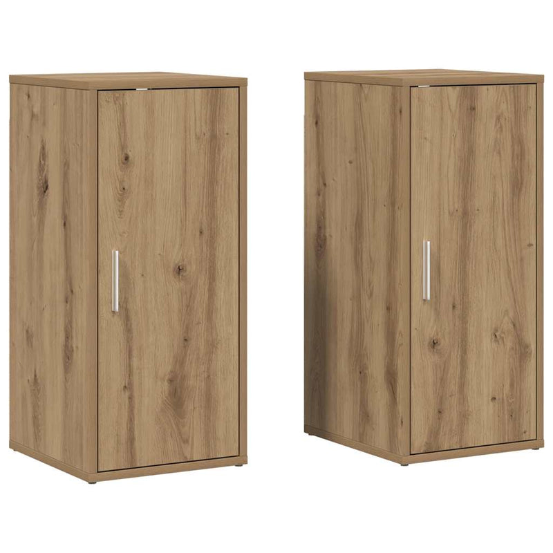Load image into Gallery viewer, Vidaxl schoenenkasten 2 st 32x35x70 cm bewerkt hout artisanaal eiken
