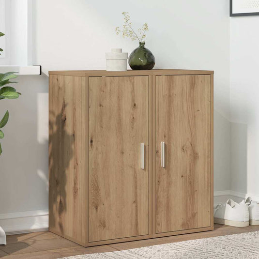 Vidaxl schoenenkasten 2 st 32x35x70 cm bewerkt hout artisanaal eiken