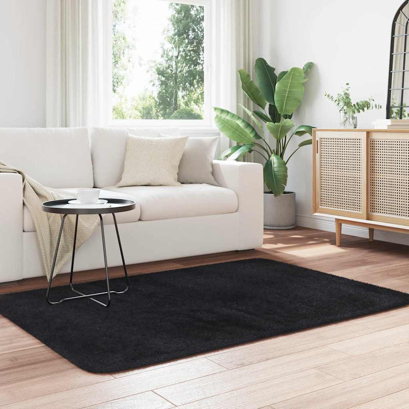 Load image into Gallery viewer, Vidaxl hoogpolig vloerkleed navarra 120x170 cm polyester zwart
