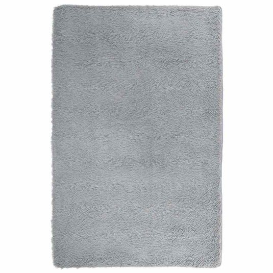 Vidaxl hoogpolig vloerkleed navarra 130x200 cm polyester lichtgrijs
