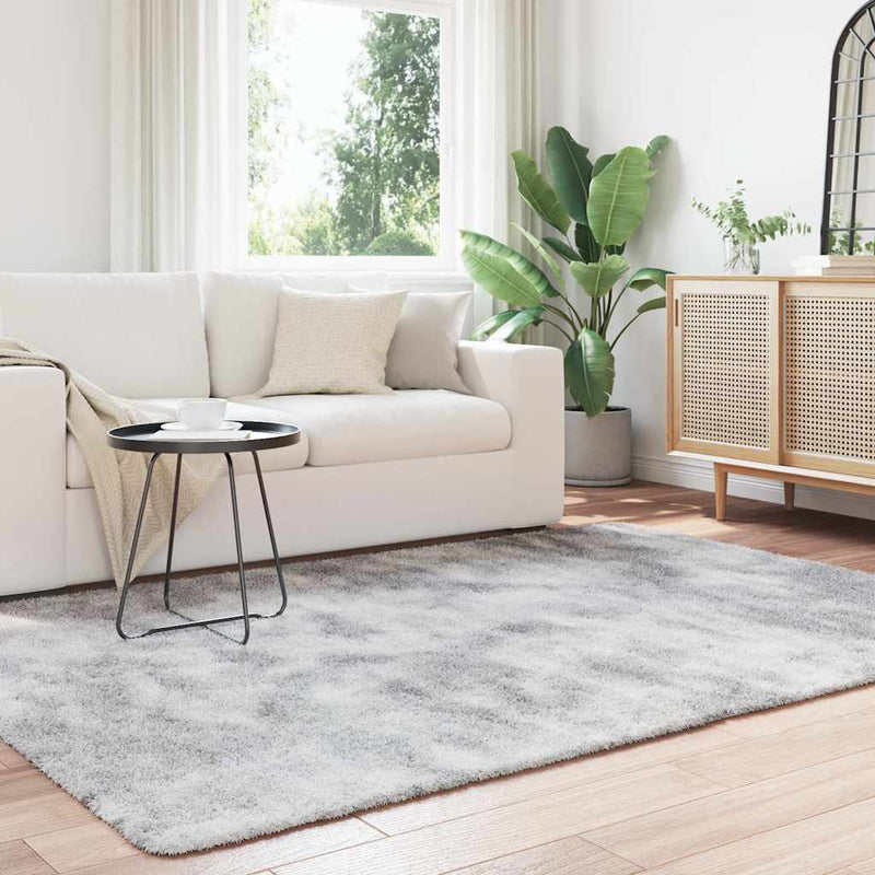 Load image into Gallery viewer, Vidaxl hoogpolig vloerkleed navarra 160x230 cm polyester zilvergrijs
