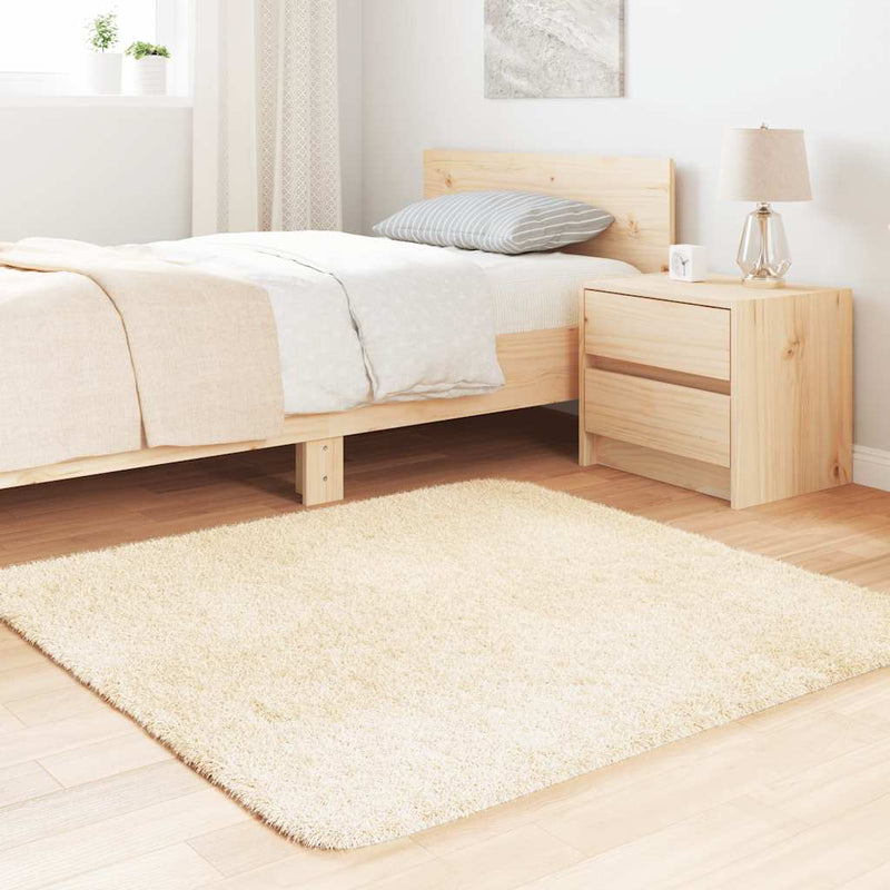 Load image into Gallery viewer, Vidaxl hoogpolig vloerkleed navarra 120x120 cm polyester crèmekleurig
