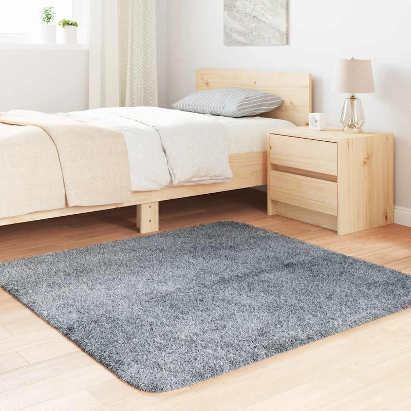 Load image into Gallery viewer, Vidaxl hoogpolig vloerkleed navarra 120x120 cm polyester lichtgrijs
