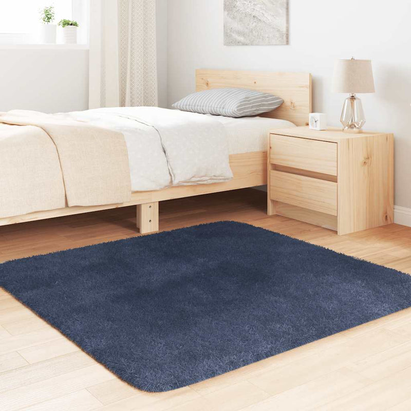 Load image into Gallery viewer, Vidaxl hoogpolig vloerkleed navarra 120x120 cm polyester marineblauw
