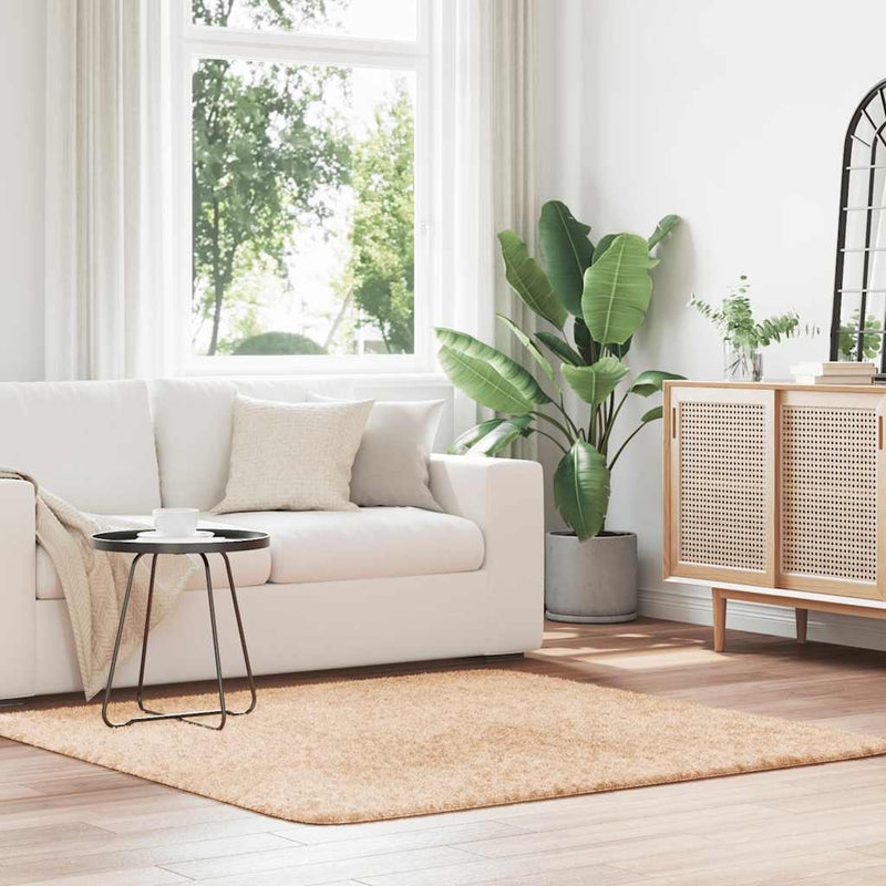Load image into Gallery viewer, Vidaxl hoogpolig vloerkleed navarra 160x160 cm polyester beige
