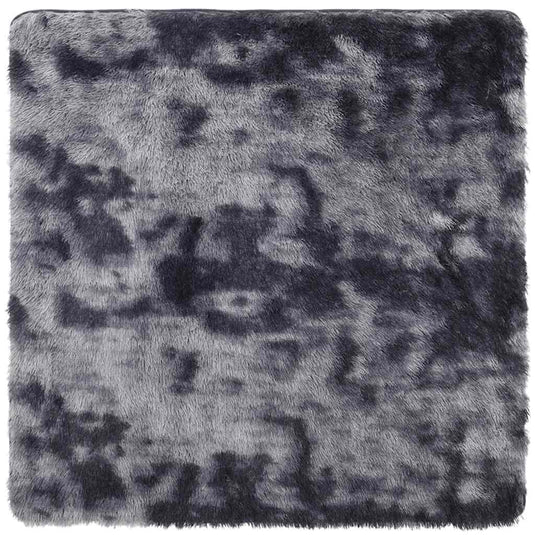 Vidaxl hoogpolig vloerkleed navarra 160x160 cm polyester donkergrijs