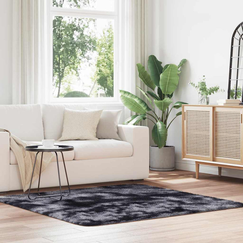 Load image into Gallery viewer, Vidaxl hoogpolig vloerkleed navarra 160x160 cm polyester donkergrijs
