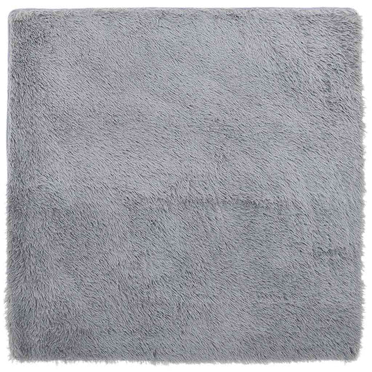 Vidaxl hoogpolig vloerkleed navarra 160x160 cm polyester lichtgrijs
