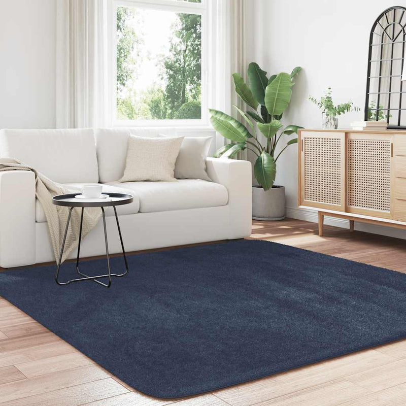 Load image into Gallery viewer, Vidaxl hoogpolig vloerkleed navarra 200x200 cm polyester marineblauw

