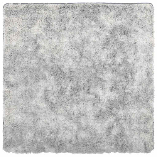 Vidaxl hoogpolig vloerkleed navarra 200x200 cm polyester zilvergrijs