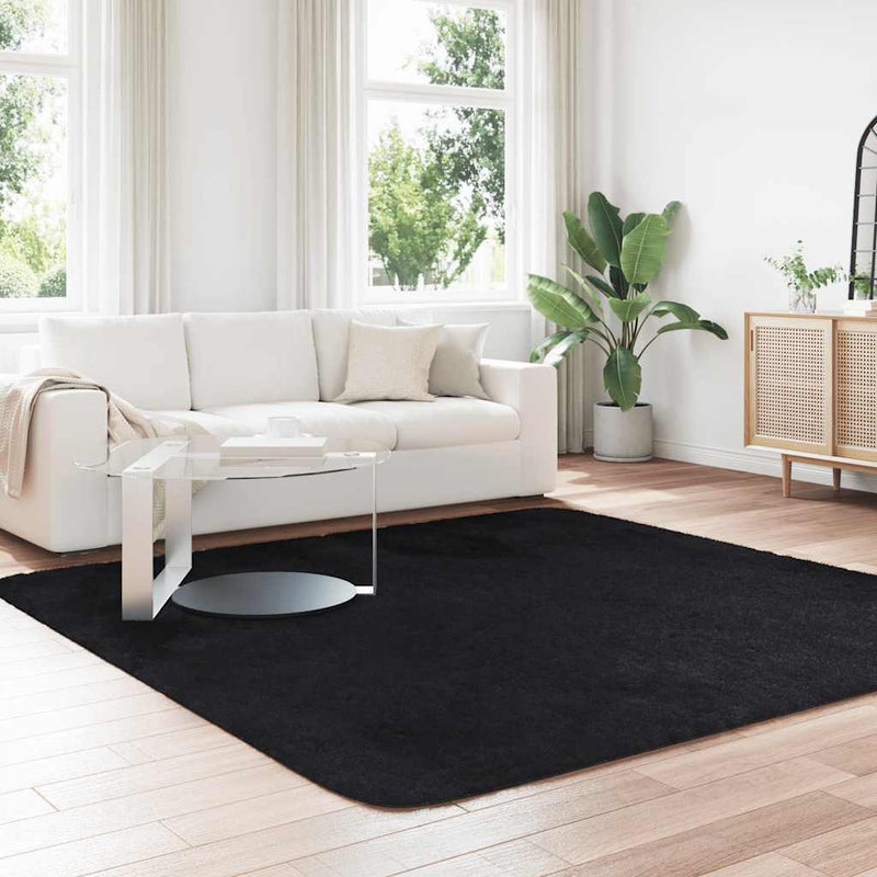 Load image into Gallery viewer, Vidaxl hoogpolig vloerkleed navarra 240x240 cm polyester zwart
