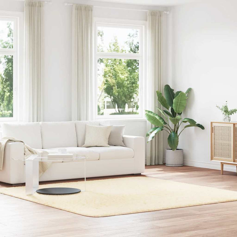 Load image into Gallery viewer, Vidaxl hoogpolig vloerkleed navarra 240x240 cm polyester crèmekleurig

