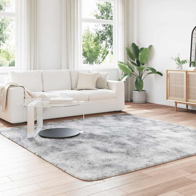Load image into Gallery viewer, Vidaxl hoogpolig vloerkleed navarra 240x240 cm polyester zilvergrijs
