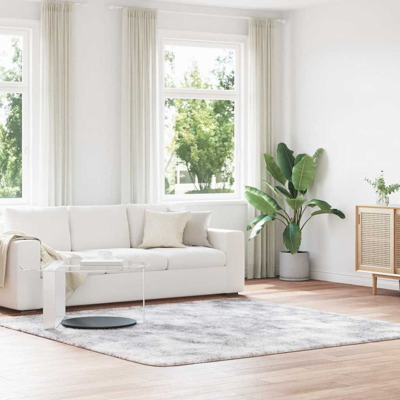 Load image into Gallery viewer, Vidaxl hoogpolig vloerkleed navarra 240x240 cm polyester zilvergrijs
