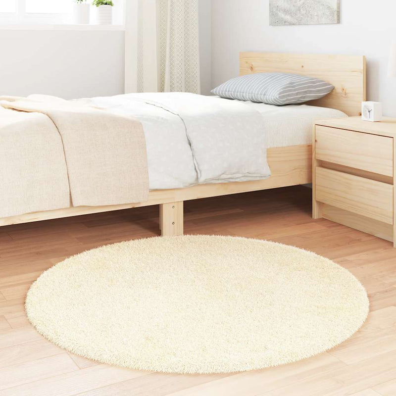 Load image into Gallery viewer, Vidaxl hoogpolig vloerkleed navarra 100x100 cm polyester crèmekleurig

