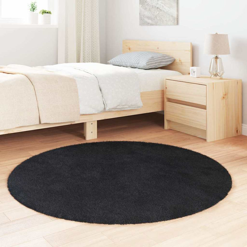 Load image into Gallery viewer, Vidaxl hoogpolig vloerkleed navarra 120x120 cm polyester zwart
