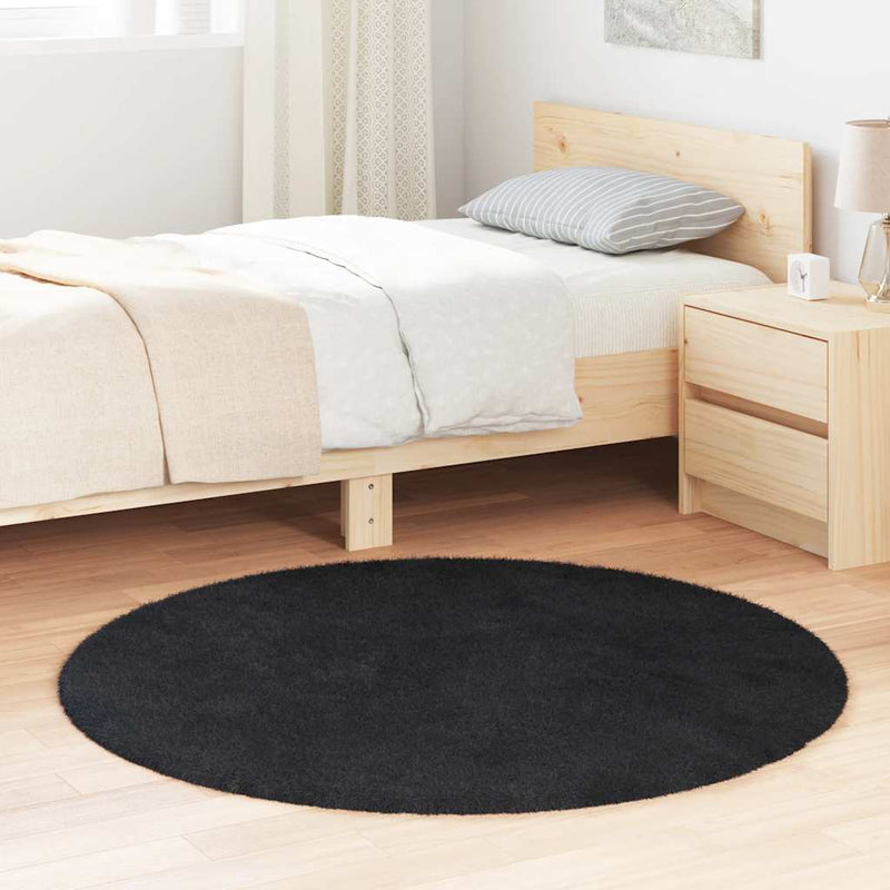 Load image into Gallery viewer, Vidaxl hoogpolig vloerkleed navarra 120x120 cm polyester zwart
