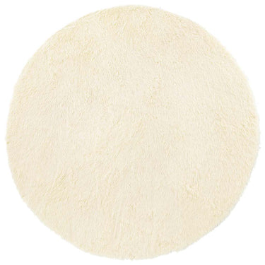 Vidaxl hoogpolig vloerkleed navarra 120x120 cm polyester crèmekleurig