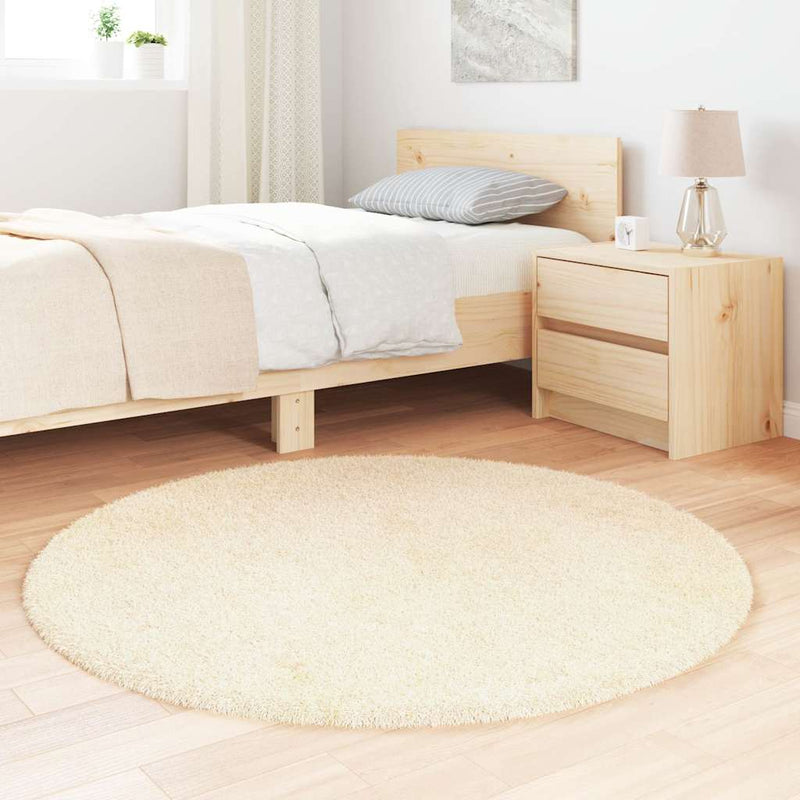 Load image into Gallery viewer, Vidaxl hoogpolig vloerkleed navarra 120x120 cm polyester crèmekleurig
