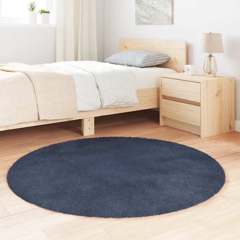 Load image into Gallery viewer, Vidaxl hoogpolig vloerkleed navarra 120x120 cm polyester marineblauw
