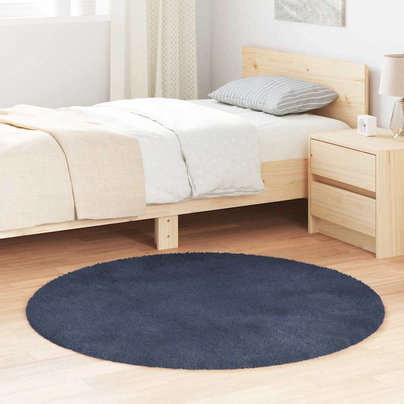 Load image into Gallery viewer, Vidaxl hoogpolig vloerkleed navarra 120x120 cm polyester marineblauw
