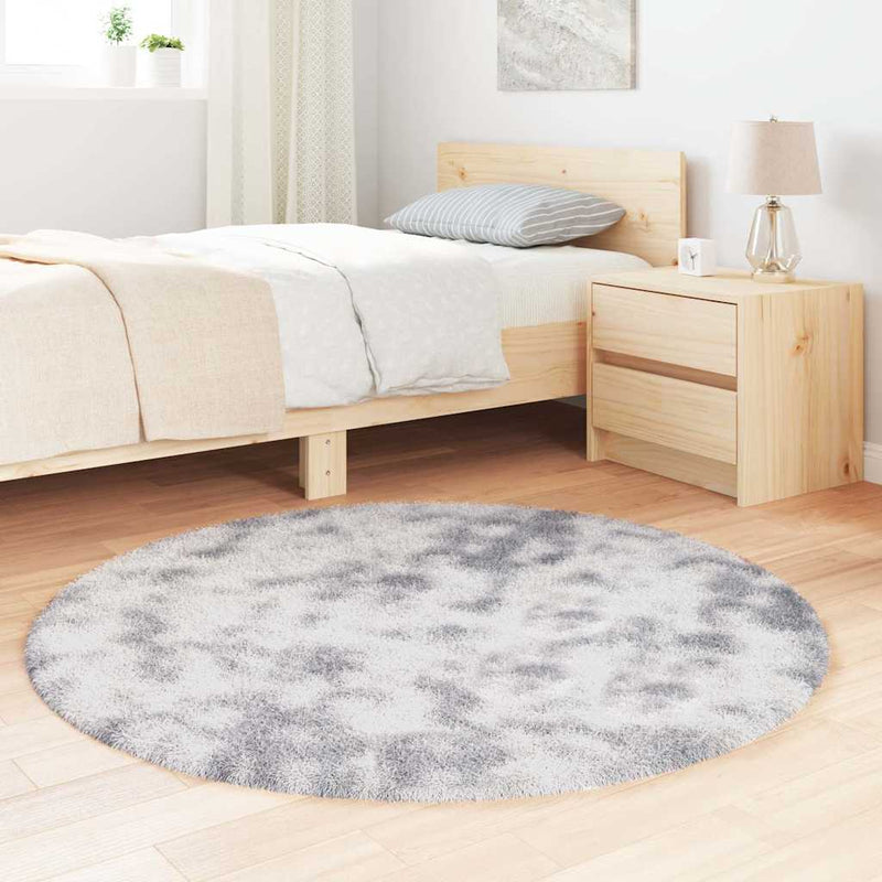 Load image into Gallery viewer, Vidaxl hoogpolig vloerkleed navarra 120x120 cm polyester zilvergrijs
