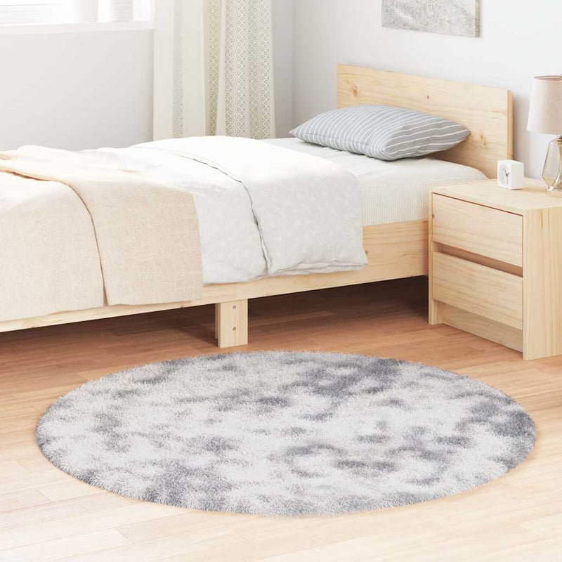 Load image into Gallery viewer, Vidaxl hoogpolig vloerkleed navarra 120x120 cm polyester zilvergrijs
