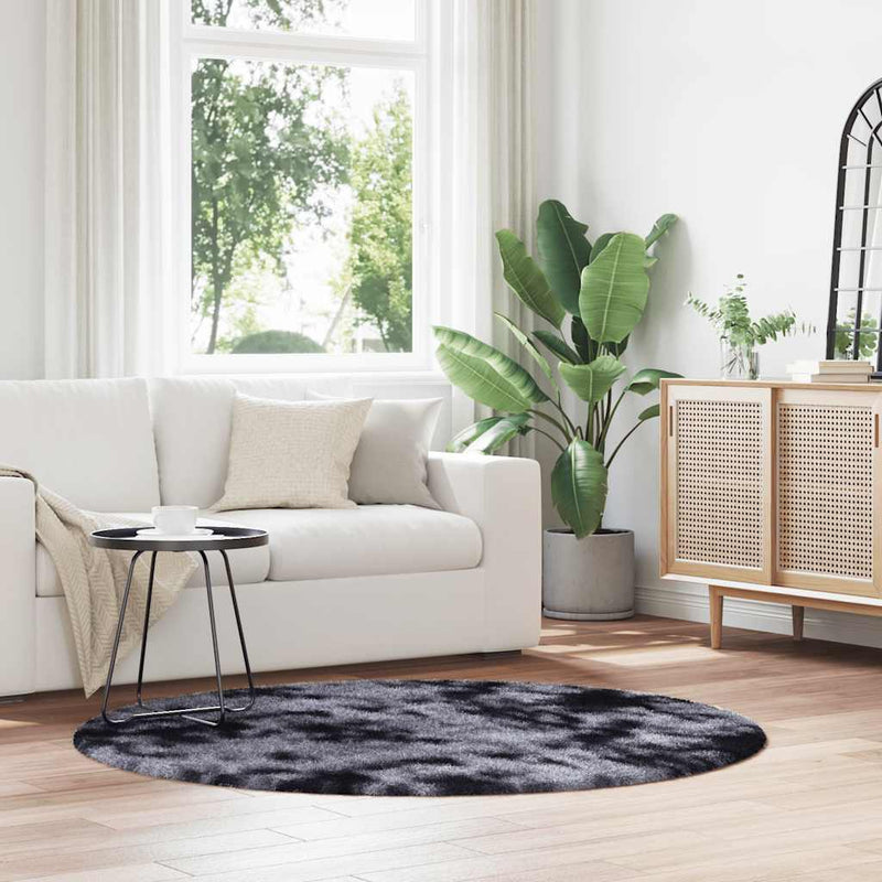 Load image into Gallery viewer, Vidaxl hoogpolig vloerkleed navarra 160x160 cm polyester donkergrijs
