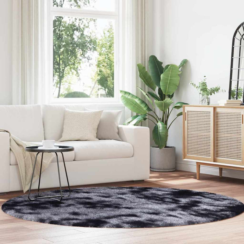 Load image into Gallery viewer, Vidaxl hoogpolig vloerkleed navarra 200x200 cm polyester donkergrijs

