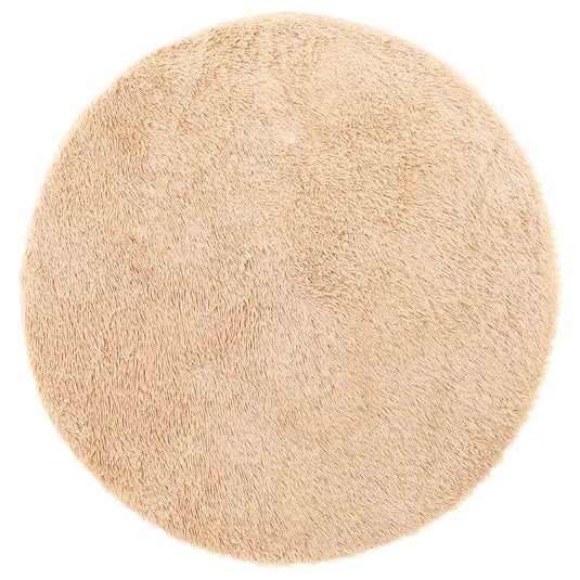 Vidaxl hoogpolig vloerkleed navarra 240x240 cm polyester beige