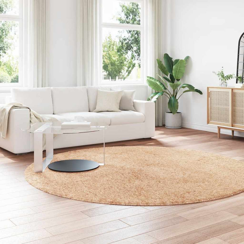 Load image into Gallery viewer, Vidaxl hoogpolig vloerkleed navarra 240x240 cm polyester beige

