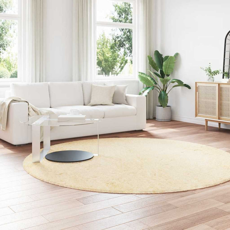 Load image into Gallery viewer, Vidaxl hoogpolig vloerkleed navarra 240x240 cm polyester crèmekleurig
